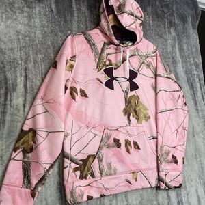 Under Armour  Realtree Women's Pink  Camo Hoodie Sweatshirt Size XL. NWT